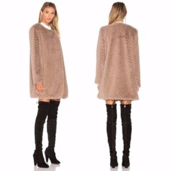 BB Dakota Winsford Faux Fur Jacket Camel - Picture 1 of 15